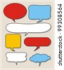 Vector comics speech bubbles illustration - stock vector