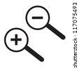 Monochromatic increase-decrease magnifiers icons - stock photo