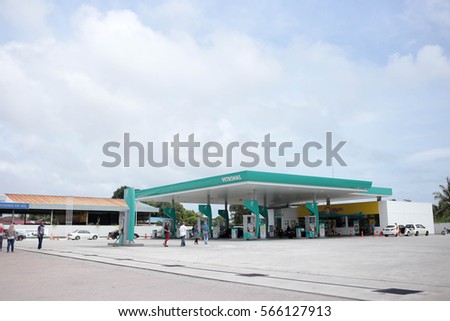 Petrol Pump Nozzle Placed Silver Cars Stock Photo 