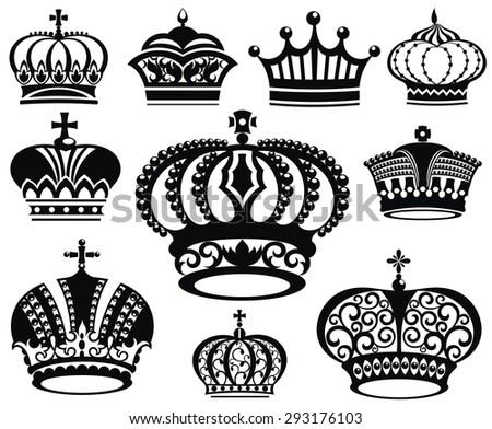 Crown Collection Vector Silhouette Stock Vector 103888895 - Shutterstock