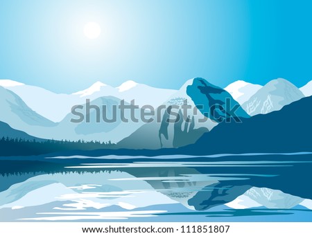 Cartoon Nature Winter Arctic Ice Landscape Stock Vector 455594425 ...