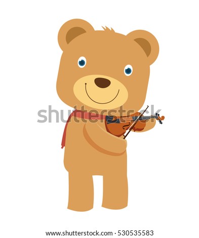 teddy bear playing violin