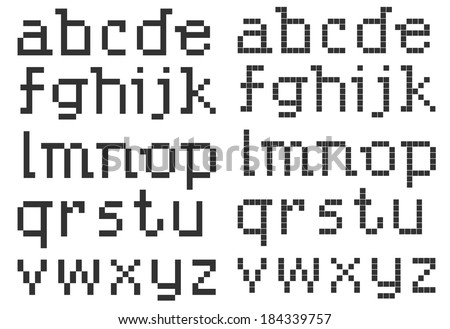 Pixel Font Vector Set Pixel Letters Stock Vector 380584585 - Shutterstock