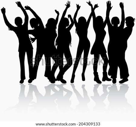 Celebrate Dance Crowd Silhouettes Stock Vector 32936242 - Shutterstock