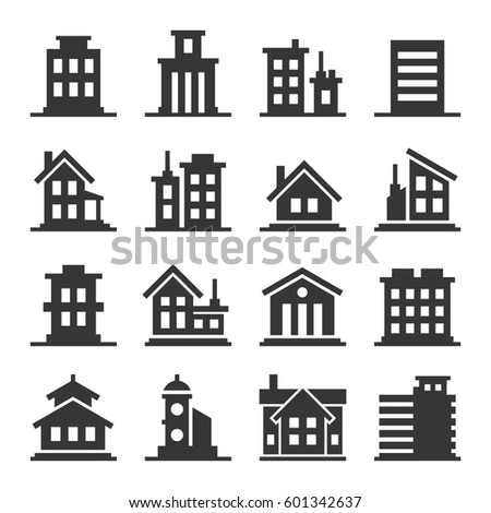 Buildings Icons Stock Vector 168821426 - Shutterstock