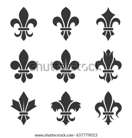 Fleur De Lis Black White Design Stock Vector 42120361 - Shutterstock