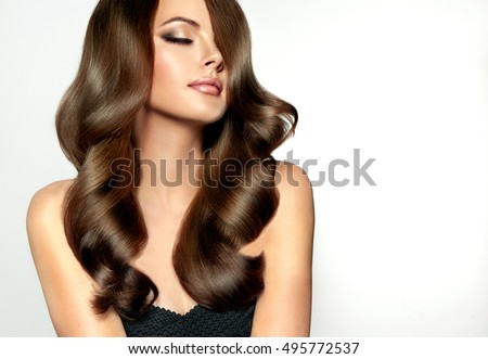 Beautiful Girl Long  Wavy Shiny Hair  Stock Photo 457582534 