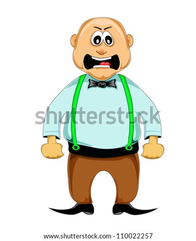 vector illustration with angry man - stock vector