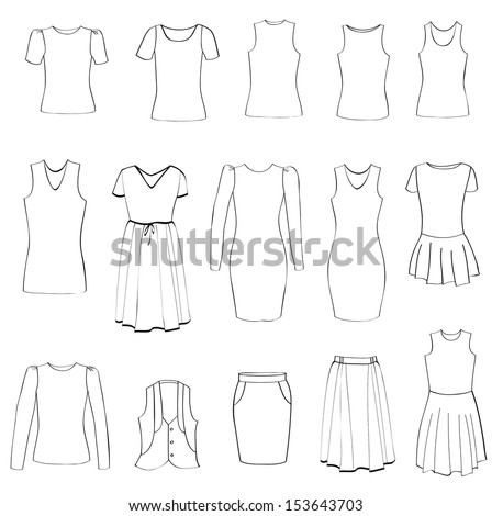 Set Womens Pajamas Nighties Stock Vector 147750365 - Shutterstock