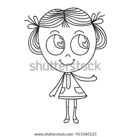 Black White Cartoon Vector Illustration Cute Stock Vector 165727319 ...