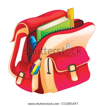 Illustration School Bag On White Stock Vector 110081825 - Shutterstock
