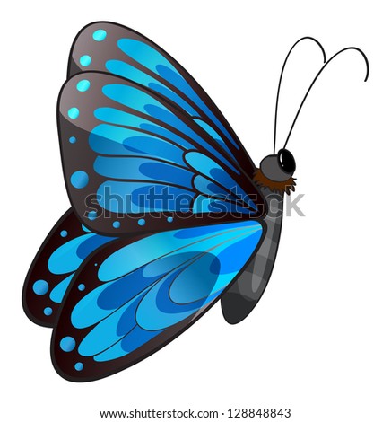 Illustration Colorful Butterfly On White Background Stock Vector