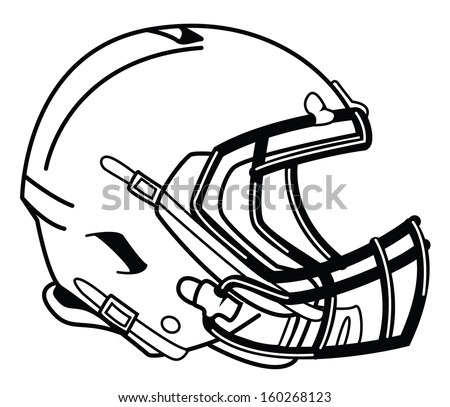 Line Drawing Illustration American Football Helmet Stock Vector ...