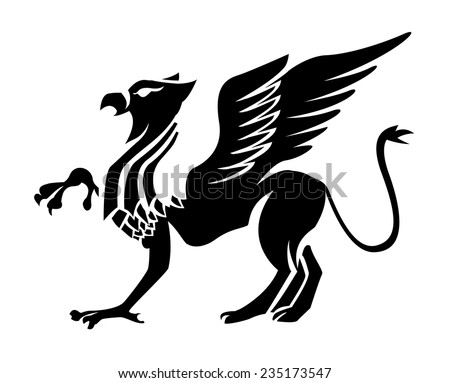 Standing Griffin Lifted Paw Stock Vector 179713106 - Shutterstock