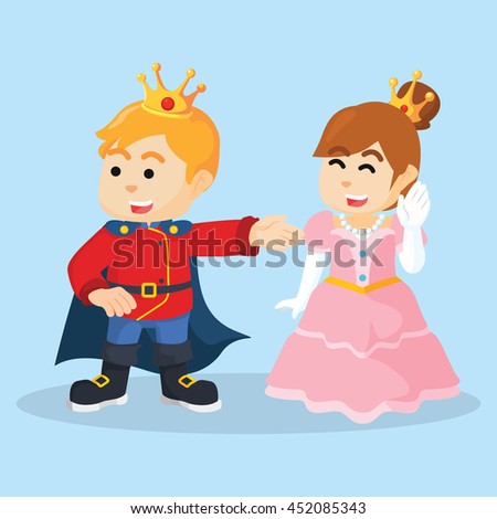 Illustration Prince Princess Holding Hands Stock Vector 126342047 ...