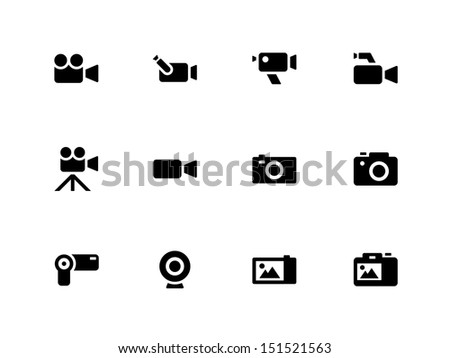 Camera Icons On White Background Vector Stock Vector 147716354