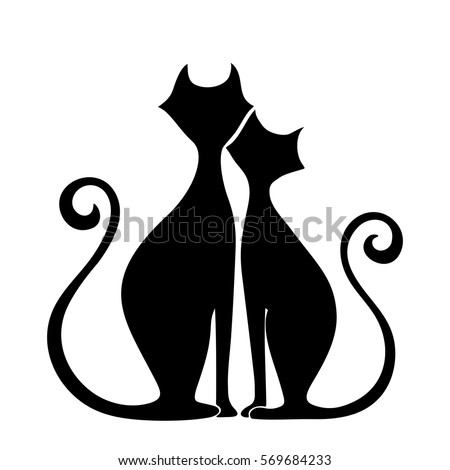 Black Silhouette Cat Vector Illustration Stock Vector 128055173 ...