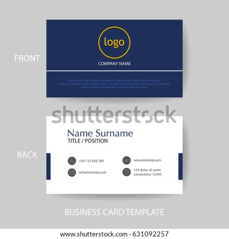 Modern Simple Business Card Template Vector Stock Vector 240379594 