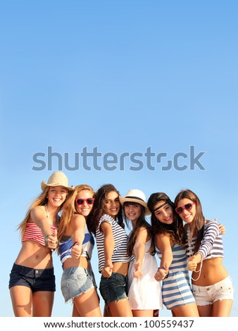 Teen Fashion Models Summer Beach Clothing Stock Photo 85888501 ...