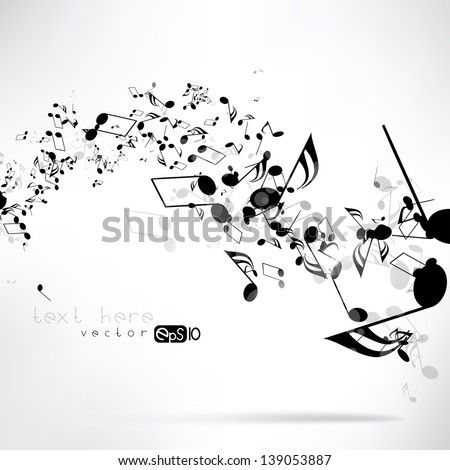 Music Notes Shadowabstract Musical Background Vector Stock Vector ...