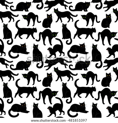 Collection Vector Black Cats Various Positions Stock Vector 3301118 ...