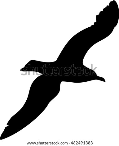 Silhouettes Flying Seagulls Stock Vector 461164015 - Shutterstock