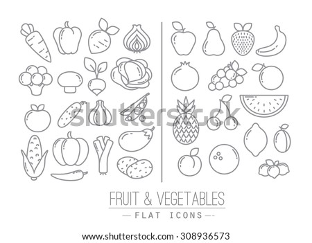 Fruit Painted Chalk Style Cherry Mango Stock Vector 312256046 ...