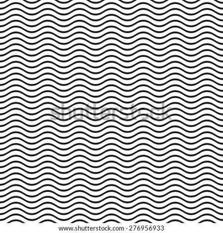 Black Seamless Wavy Line Pattern Vector Stock Vector 254612278 ...