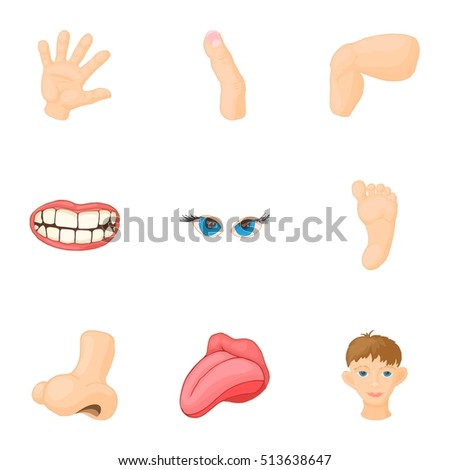 Body Parts Icons Set Outline Illustration Stock Vector 543239014