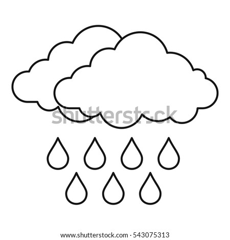 Vector Illustration Cloud Rain Silhouette Stock Vector 146275988