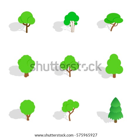 Vector Set Simple Trees Flat Trees Stock Vektor 572363293 - Shutterstock