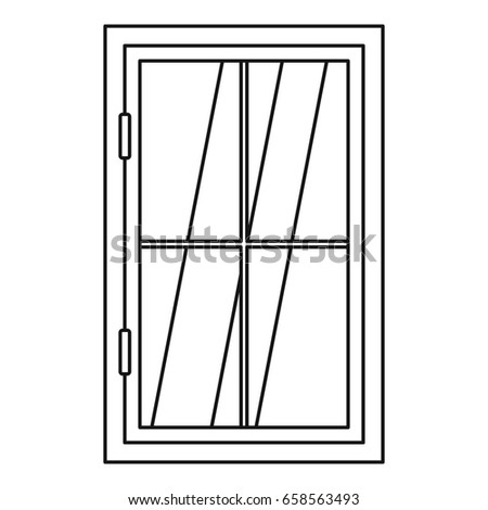 Black Outline Cartoon Casement Windows Curtains Stock Vector 207283738 ...