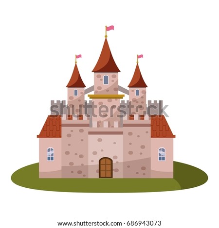 Cartoon Fairy Tale Castle Icon Stock Vector 116875594 - Shutterstock