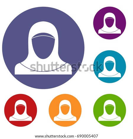 Middle Eastern Muslim Avatar People Icons Stock Vector 