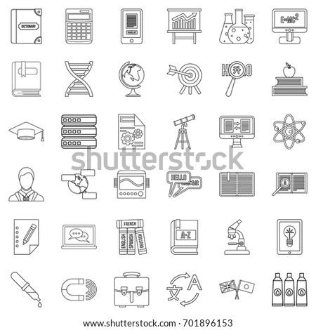 Dictionary English Language Icon Cartoon Style Stock Vector 490486783