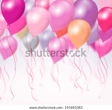 Pink Birthday Balloons Over Abstract Background Stock Photo 111019703 ...