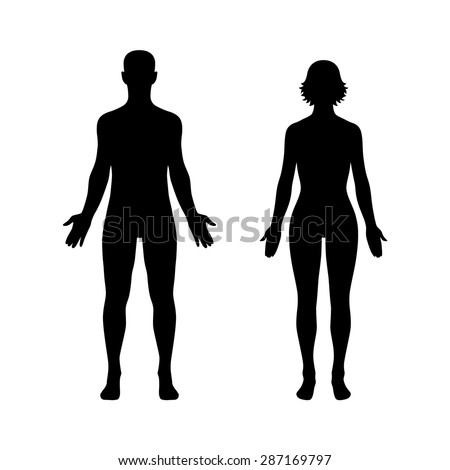 Vector Silhouettes Man Woman Grey Color Stock Vector 139437653 ...