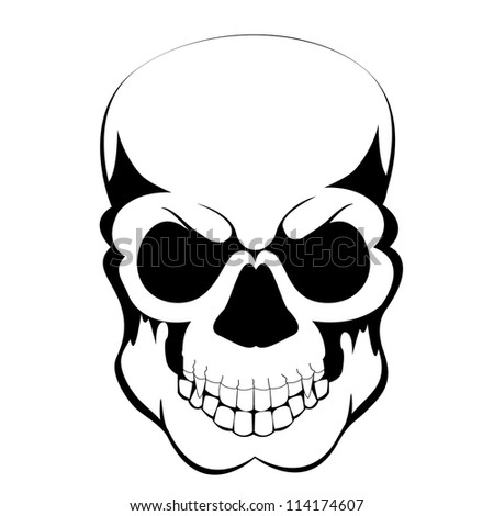 Vector Illustration Skull Wearing Helmet Outline Stock Vector 211704718 ...