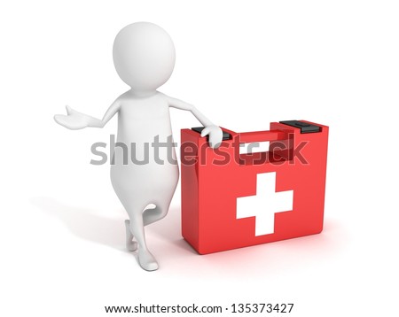 3d Render Cartoon Character First Aid Stock Illustration 50329429 ...