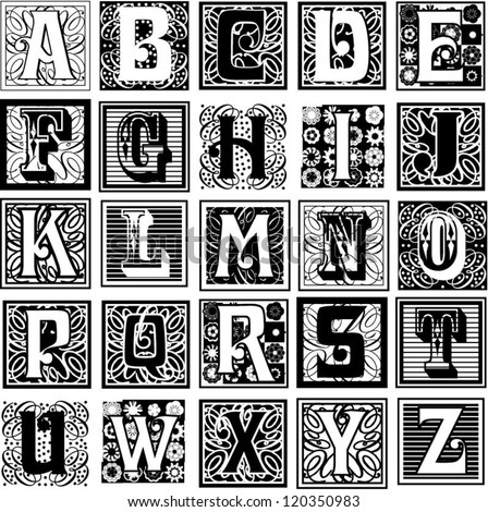 Decorative Letters Hand Drawn Decorative Font Vintage