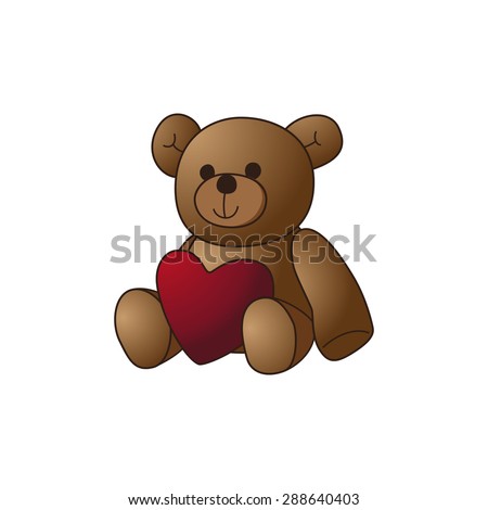 Cute Cartoon Teddy Bear Stock Vector 87735277 - Shutterstock