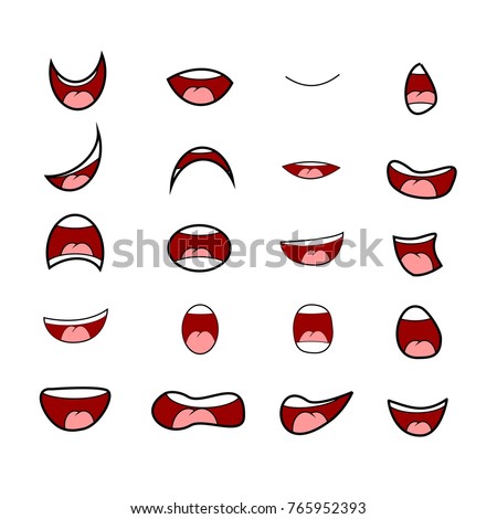 Vector Illustration Cartoon Mouth Different Expressions Stock Vector ...