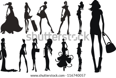 Set Vector Wedding Silhouettes Stock Vector 307384775 - Shutterstock