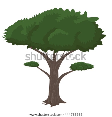 Illustration Big Tree On White Background Stock Vector 128515052 ...