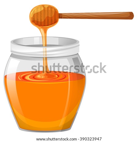 Honey Jar Honey Dripping Wooden Honey Stock Vector 704658316 - Shutterstock