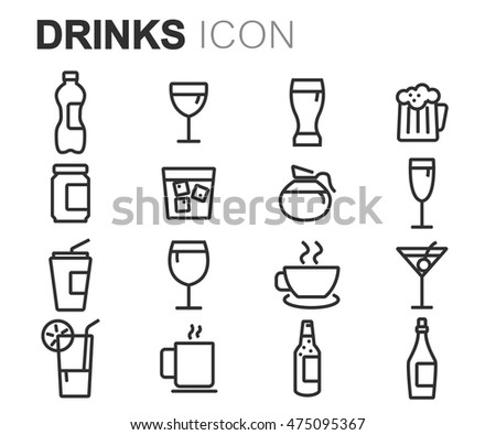 Beverage Icons Stock Vector 120401572 - Shutterstock