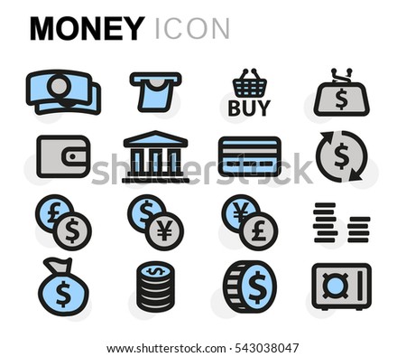 Money Icons Stock Vector 115284700 - Shutterstock