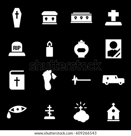 Funeral Icons Stock Vector 117725722 - Shutterstock