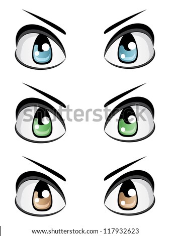 Set Cartoon Female Eyes Different Colors Stock Vector 172231682 ...