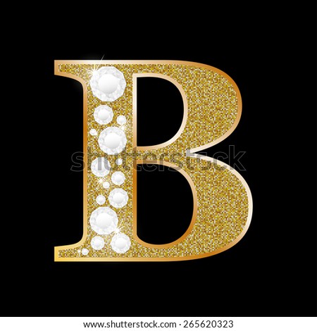 Gold Metal Threedimensional Alphabet Symbol Letter Stock Illustration ...